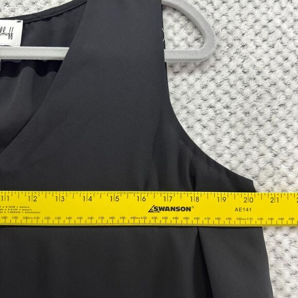 Joseph Ribkoff Top Women 10 Black White Tank V-Neck Layered Lined Sleeveless - Picture 11 of 12